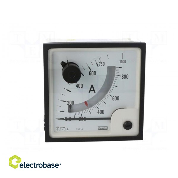 Ammeter | on panel | I AC: 0÷750A,900A,1.5kA | Class: 1.5 | 96x96mm image 10
