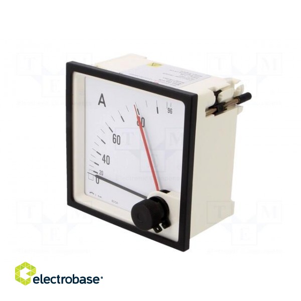 Ammeter | on panel | I AC: 0÷80A,96A | True RMS | Class: 3 | 50÷60Hz image 3