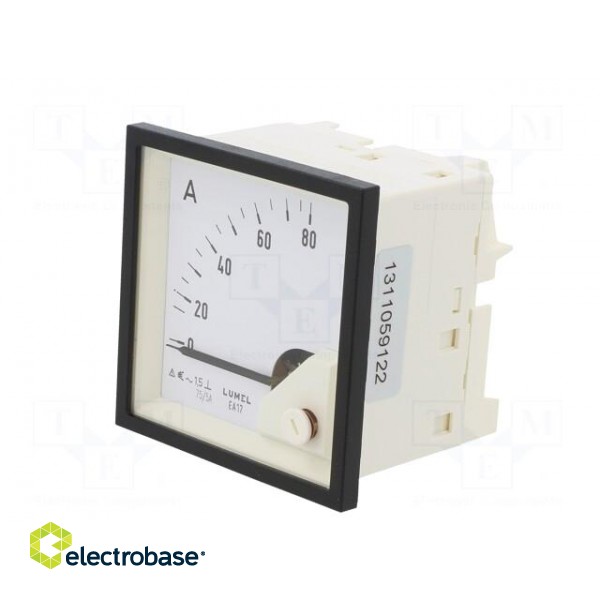 Ammeter | on panel | I AC: 0÷80A | True RMS | Class: 1.5 | 40÷72Hz | 600V image 3