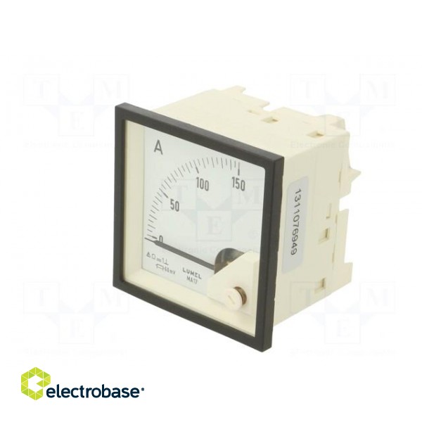 Ammeter | on panel | I DC: 0÷150A | Class: 1.5 | Length: 61mm | 600V | MA17 image 3