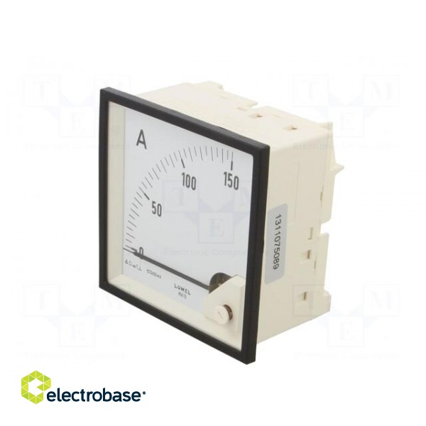 Ammeter | on panel | I DC: 0÷150A | Class: 1.5 | Length: 95mm | 600V | MA19 image 2