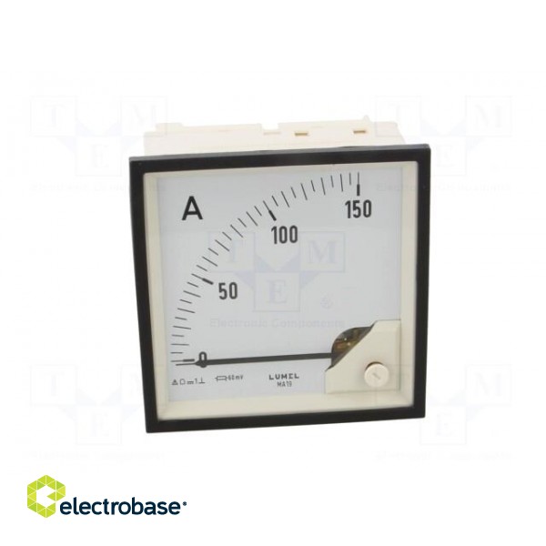 Ammeter | on panel | I DC: 0÷150A | Class: 1.5 | Length: 95mm | 600V | MA19 фото 9