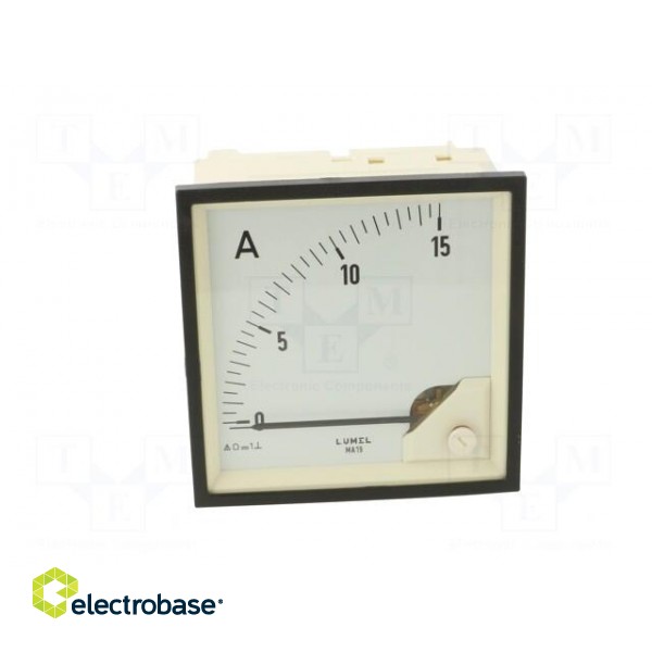 Ammeter | on panel | I DC: 0÷15A | Class: 1.5 | Length: 95mm | 600V | MA19 image 10