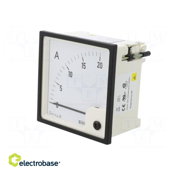 Amperometer | analogue | mounting | on panel | I DC: 0÷20A | Class: 1,5 image 3