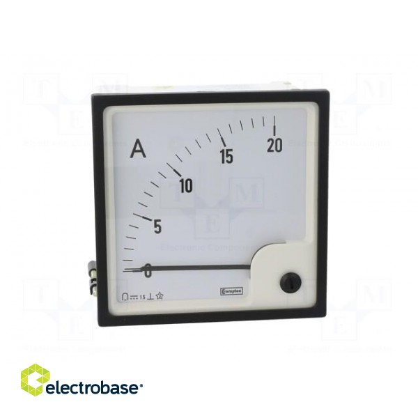 Ammeter | on panel | I DC: 0÷20A | Class: 1.5 | 96x96mm image 10