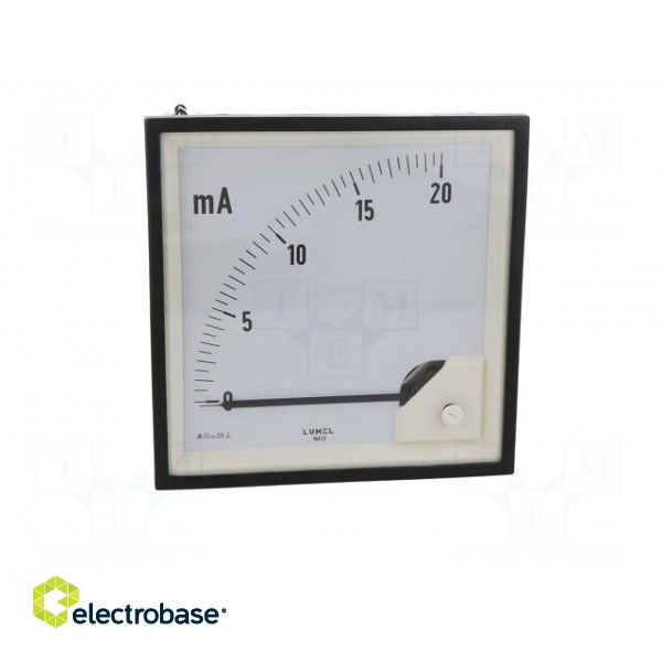 Ammeter | on panel | I DC: 0÷20mA | Class: 1.5 | Length: 160mm | 600V image 10