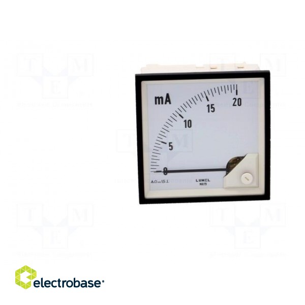Ammeter | on panel | I DC: 0÷20mA | Class: 1.5 | Length: 95mm | 600V | MA19 фото 10