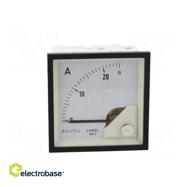 Ammeter | on panel | I DC: 0÷25A | Class: 1.5 | Length: 61mm | 600V | MA17 image 10