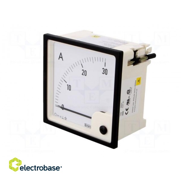 Amperometer | analogue | mounting | on panel | I DC: 0÷30A | Class: 1,5 paveikslėlis 3