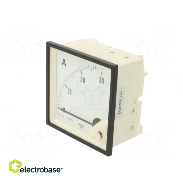 Ammeter | on panel | I DC: 0÷30A | Class: 1.5 | Length: 95mm | 600V | MA19 image 3
