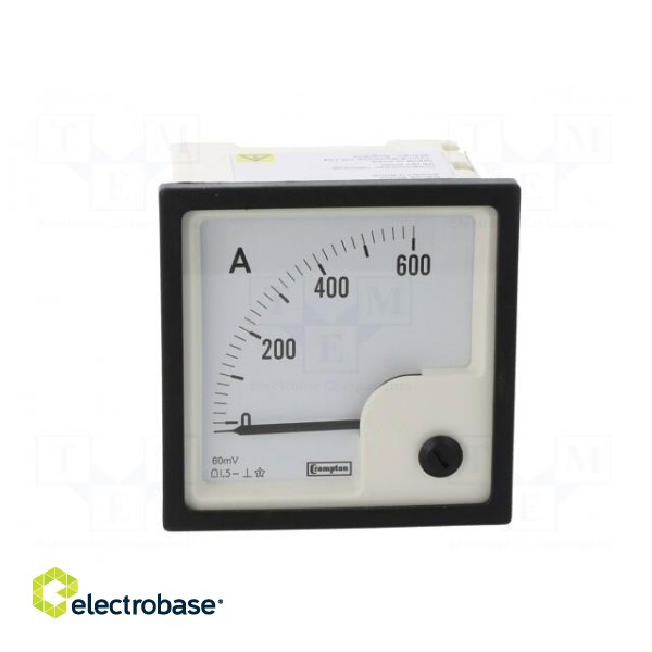 Ammeter | on panel | I DC: 0÷600A | Class: 1.5 | 72x72mm image 10