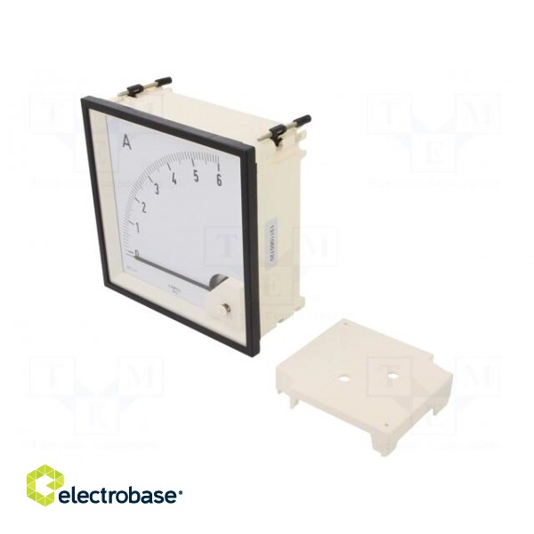 Ammeter | on panel | I DC: 0÷6A | Class: 1.5 | Length: 160mm | 600V | MA12 image 1