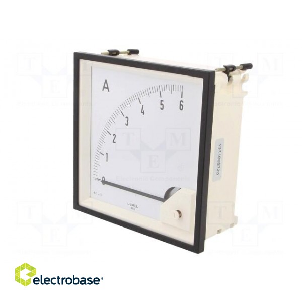 Ammeter | on panel | I DC: 0÷6A | Class: 1.5 | Length: 160mm | 600V | MA12 image 3