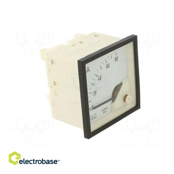 Ammeter | on panel | I DC: 0÷80A | Class: 1.5 | Length: 61mm | 600V | MA17 image 9