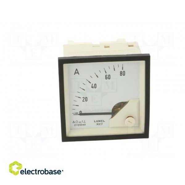 Ammeter | on panel | I DC: 0÷80A | Class: 1.5 | Length: 61mm | 600V | MA17 image 10