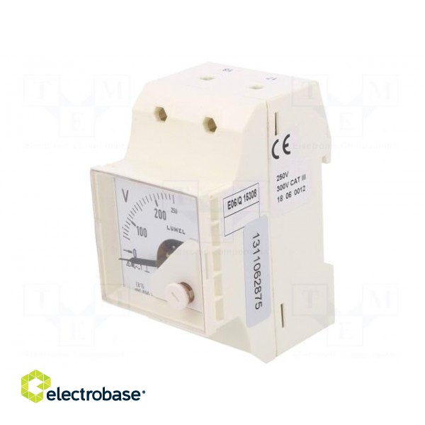 Voltmeter | for DIN rail mounting | 0÷250V | Class: 1.5 | True RMS image 1