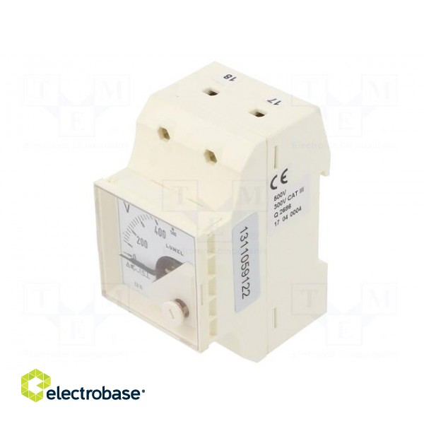 Voltmeter | for DIN rail mounting | 0÷500V | Class: 1.5 | True RMS фото 1