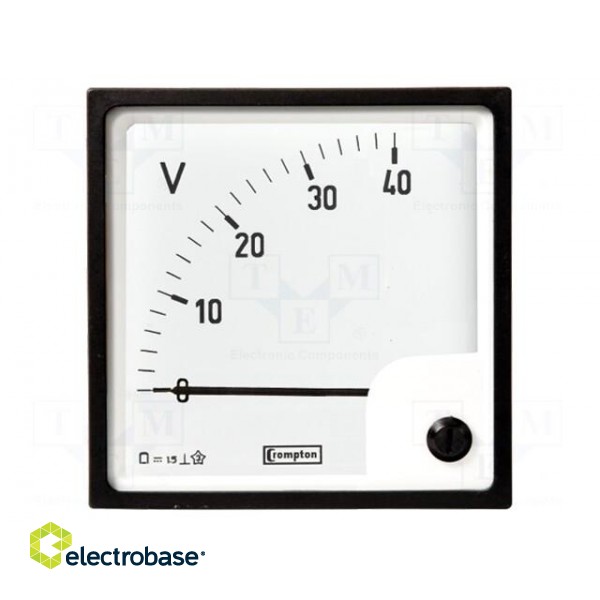 Voltmeter | analogue | on panel | VDC: 0÷30V | Class: 1,5 | 96x96mm image 2
