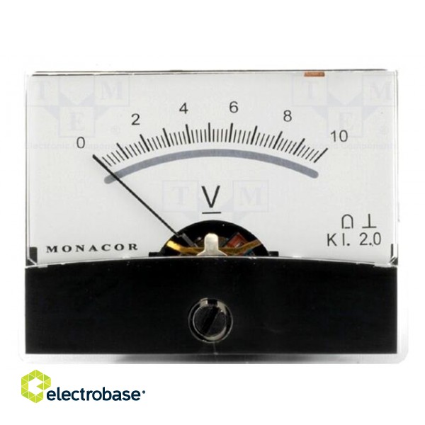 Voltmeter | on panel | 0÷10V | Class: 2 | Int.resist: 10kΩ | Ø37.5mm