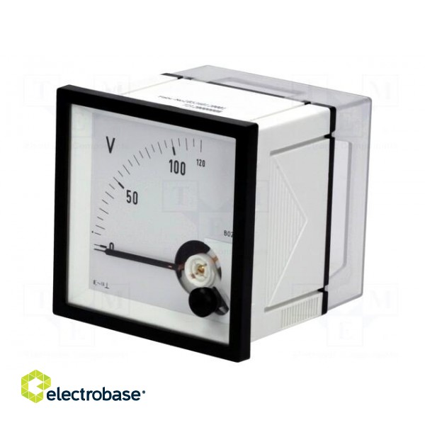 Voltmeter | analogue | on panel | VAC: 0÷120V | Class: 1,5 | True RMS image 1