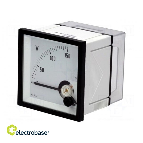 Voltmeter | analogue | on panel | VAC: 0÷150V | Class: 1,5 | True RMS image 1