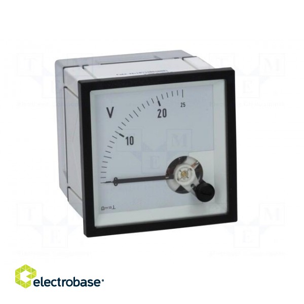 Voltmeter | on panel | 0÷25V | Class: 1.5 | 72x72x58.5mm | DQN paveikslėlis 9