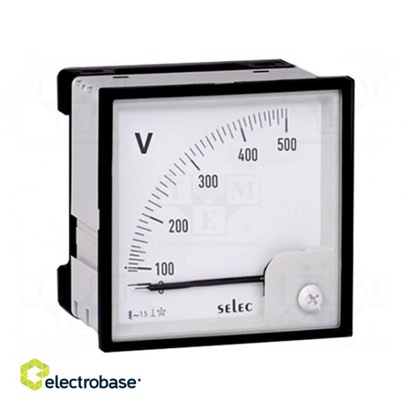 Voltmeter | analogue | on panel | VAC: 0÷300V | Class: 1,5 | 50÷60Hz paveikslėlis 2