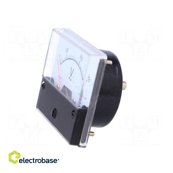 Voltmeter | on panel | 0÷300V | Class: 2.5 | Int.resist: 16kΩ | Ø52mm image 3