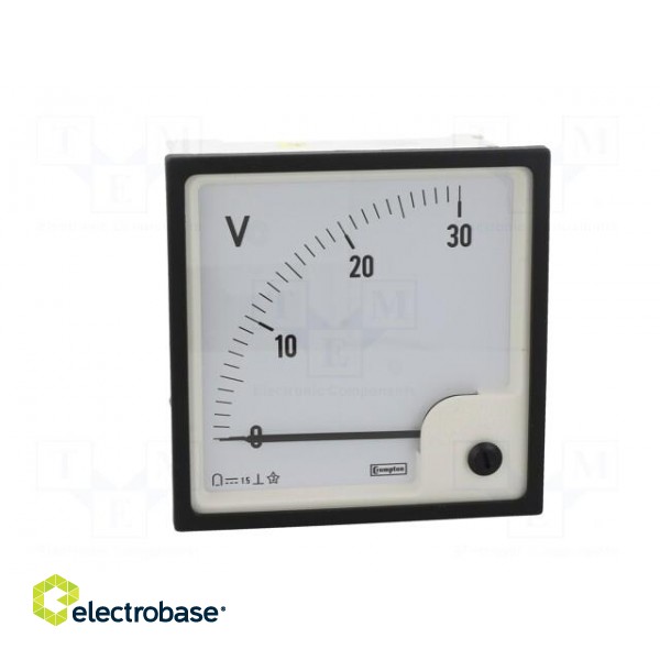 Voltmeter | analogue | on panel | VDC: 0÷30V | Class: 1,5 | 96x96mm image 10