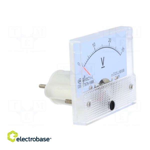 Voltmeter | analogue | on panel | VDC: 0÷30V | Class: 2,5 | Ø50mm | 65g paveikslėlis 8