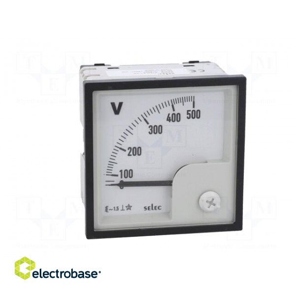 Voltmeter | on panel | 0÷500V | Class: 1.5 | 50÷60Hz | 72x72x68mm image 10