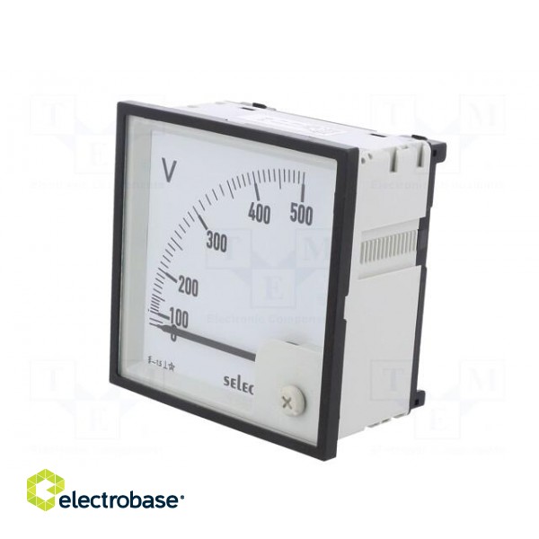 Voltmeter | analogue | on panel | VAC: 0÷500V | Class: 1,5 | 50÷60Hz image 3