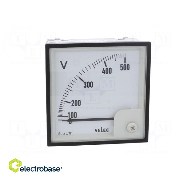Voltmeter | on panel | 0÷500V | Class: 1.5 | 50÷60Hz | 96x96x68mm image 10