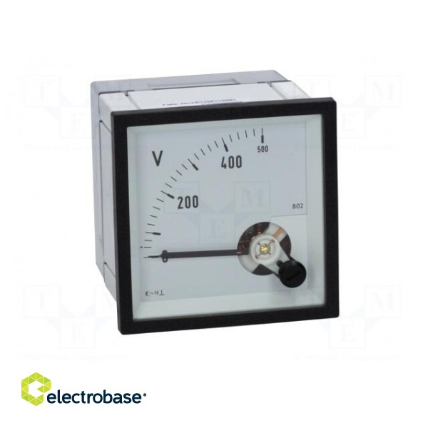 Voltmeter | analogue | on panel | VAC: 0÷500V | Class: 1,5 | True RMS image 9