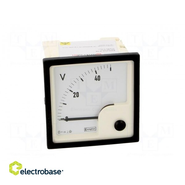Voltmeter | analogue | on panel | VDC: 0÷50V | Class: 1,5 | 72x72mm image 10
