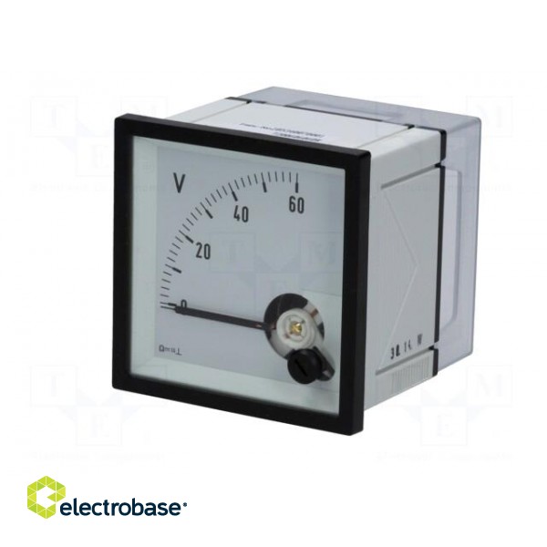 Voltmeter | on panel | 0÷60V | Class: 1.5 | True RMS | 45÷65Hz | EQN paveikslėlis 2