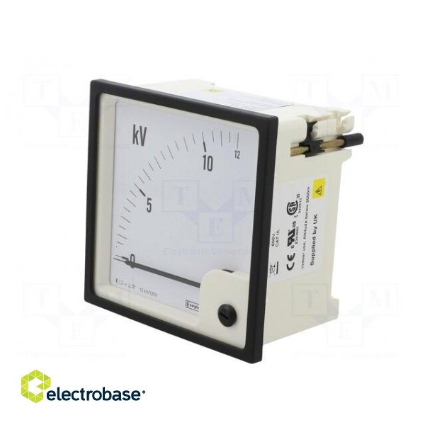 Voltmeter | analogue | on panel | VAC: 0÷12kV | Class: 1,5 | True RMS фото 3