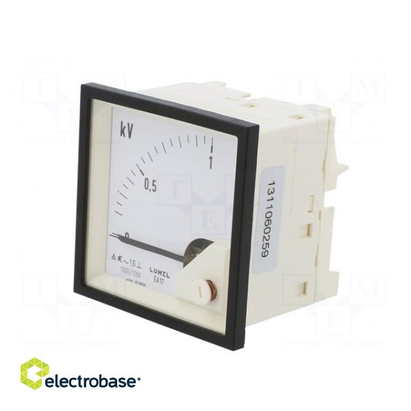 Voltmeter | on panel | VAC: 0÷1kV | Class: 1.5 | True RMS | 40÷72Hz | EA17 image 3
