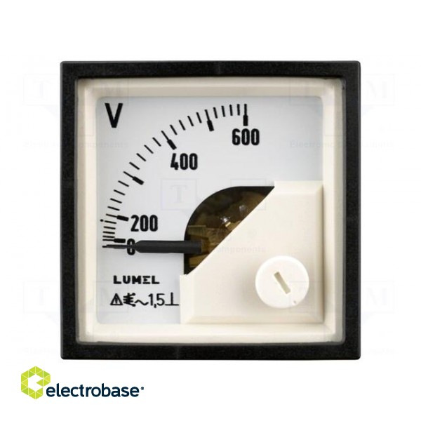 Voltmeter | on panel | VAC: 0÷600V | Class: 1.5 | True RMS | 40÷72Hz