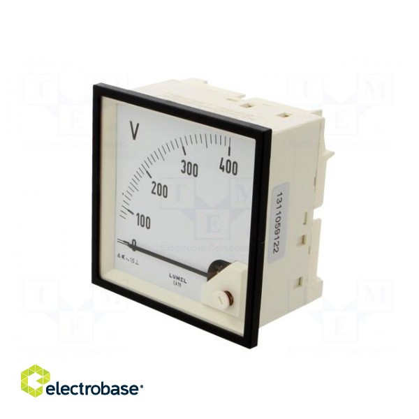 Voltmeter | on panel | VAC: 0÷400V | Class: 1.5 | True RMS | 40÷72Hz фото 3