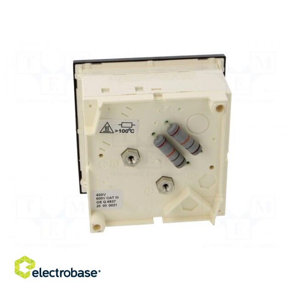 Voltmeter | on panel | VAC: 0÷400V | Class: 1.5 | True RMS | 40÷72Hz фото 6