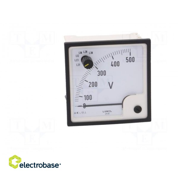 Voltmeter | on panel | VAC: 0÷500V | Class: 1.5 | True RMS | Umax: 300V фото 10