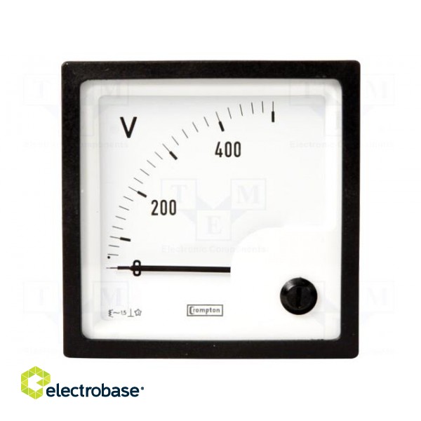 Voltmeter | on panel | VAC: 0÷500V | Class: 1.5 | True RMS | 50÷60Hz фото 2