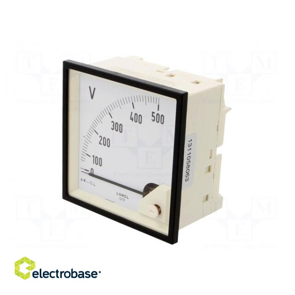 Voltmeter | analogue | on panel | VAC: 0÷500V | Class: 1,5 | True RMS image 3
