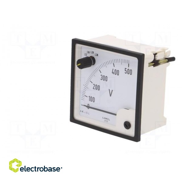Voltmeter | on panel | VAC: 0÷500V | Class: 1.5 | True RMS | Umax: 300V фото 3