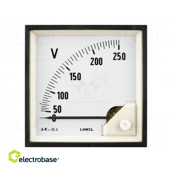 Voltmeter | analogue | on panel | VAC: 0÷500V | Class: 1,5 | True RMS image 2