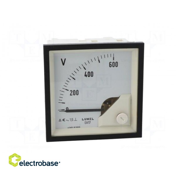 Voltmeter | analogue | on panel | VAC: 0÷600V | Class: 1,5 | True RMS image 10
