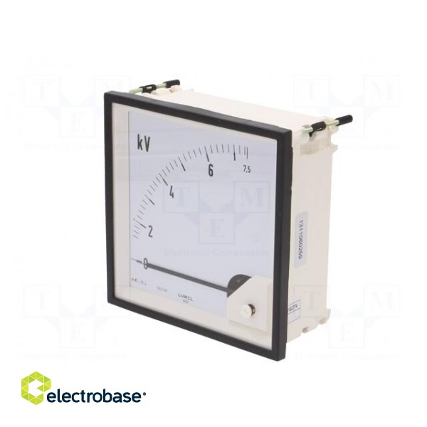 Voltmeter | on panel | VAC: 0÷7.5kV | Class: 1.5 | True RMS | 40÷72Hz paveikslėlis 3