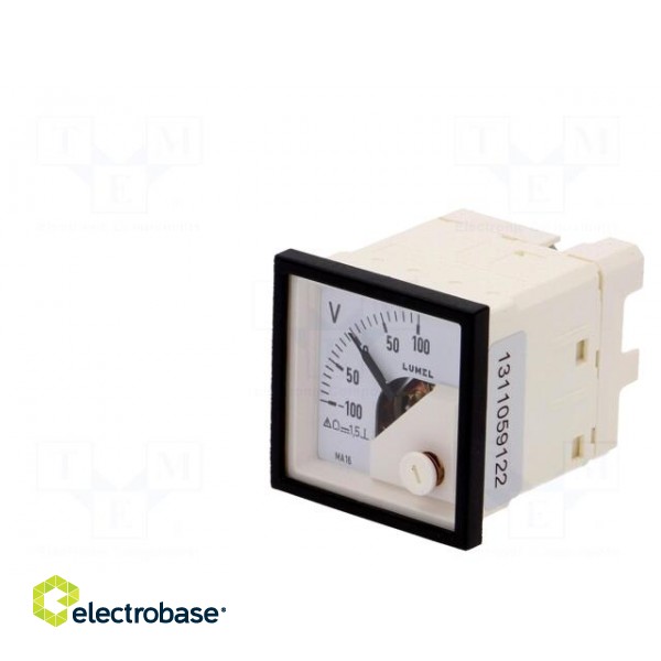 Voltmeter | on panel | VDC: -100÷100V | Class: 1.5 | Umax: 600V | 48x48mm image 3