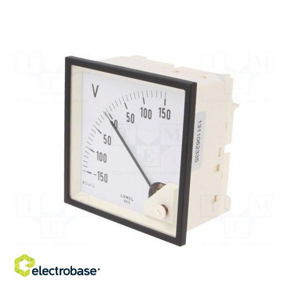 Voltmeter | on panel | VDC: -150÷150V | Class: 1.5 | Umax: 600V | 96x96mm фото 3